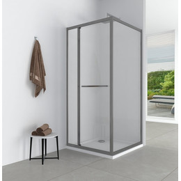 Душевое ограждение EvaGold 90х90 см EG220082, оружейная сталь/прозрачное фото 