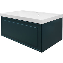 Тумба подвесная с раковиной Azario Belloni 80 см CS00098082, зелёный фото 