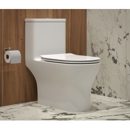 Унитаз-моноблок безободковый EvaGold EG050005 с тонкой крышкой микролифт фото 