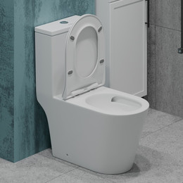 Унитаз-моноблок безободковый EvaGold EG050011 с тонкой крышкой микролифт фото 