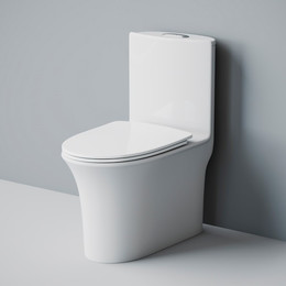 Унитаз-моноблок безободковый EvaGold EG050025 с тонкой крышкой микролифт фото 