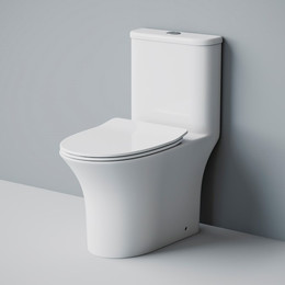 Унитаз-моноблок безободковый EvaGold EG050030 с тонкой крышкой микролифт фото 