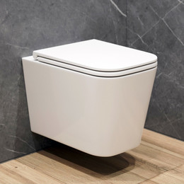 Унитаз подвесной безободковый EvaGold EG070043 с тонкой крышкой микролифт фото 