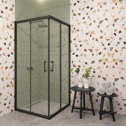 Душевое ограждение EvaGold 90х90 см EG220030, чёрный/прозрачное фото 