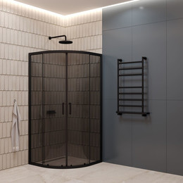 Душевое ограждение EvaGold 90х90 см EG220071, чёрный/тонированное фото 