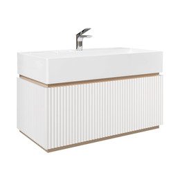 Тумба подвесная с раковиной Jorno Filoro 90 см Fil.01.90/P/W/JR, белый фото 