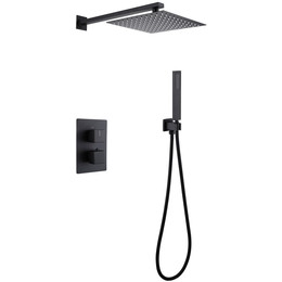 Душевая система для душа с термостатом Abber Daheim AF8251B, чёрный матовый фото 