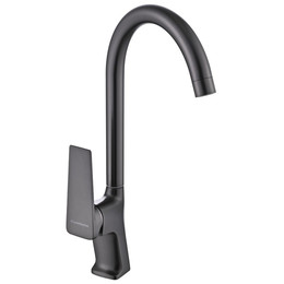 Смеситель для кухни EvaGold Vesta EG400089 поворотный излив, оружейная сталь фото 