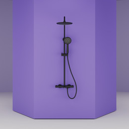 Душевая стойка c термостатом Sancos Game SC3001MB, чёрный матовый фото 