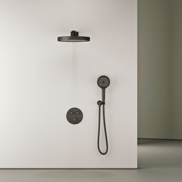 Душевая система для душа с термостатом Sancos Space SC3006MB, чёрный матовый фото 