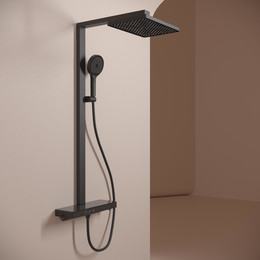 Душевая стойка с термостатом Sancos Vos SC6100MB, чёрный матовый фото 