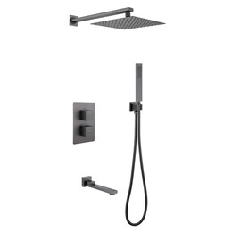 Душевая система для ванны с термостатом Abber Daheim AF8250NG, никель фото 