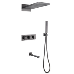 Душевая система для ванны с термостатом Abber Daheim AF8253NG, никель фото 
