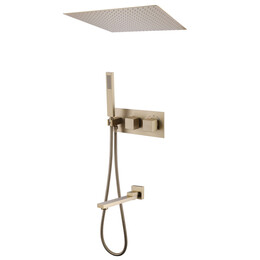 Душевая система для ванны с термостатом Abber Daheim AF8254G, золото матовый фото 
