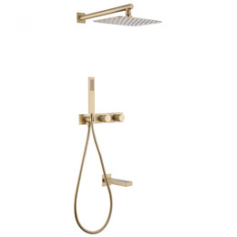 Душевая система для ванны Abber Rund AF8717G, золото матовый фото 