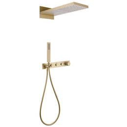 Душевая система для душа с термостатом Abber Rund AF8752G, золото матовый фото 