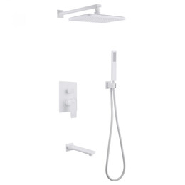 Душевая система для ванны Abber Weiss Insel AF8017FW, белый матовый фото 