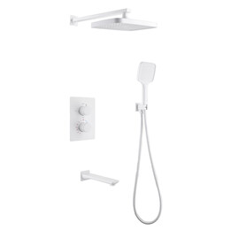 Душевая система для ванны с термостатом Abber Weiss Insel AF8050W, белый фото 