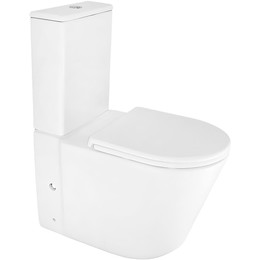 Унитаз-компакт безободковый Azario Lander AZ-1299A с тонкой крышкой микролифт фото 