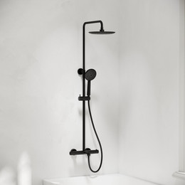 Душевая стойка с термостатом Sancos Game SC3001LMB, чёрный матовый фото 