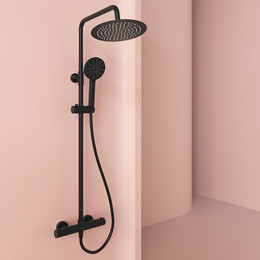 Душевая стойка с термостатом Sancos Kanedo SC7200MB, чёрный матовый фото 