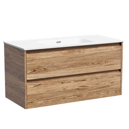 Тумба подвесная с раковиной Sancos Libra 100 см LB100ECH, дуб чарльстон (раковина Element CN7003) фото 