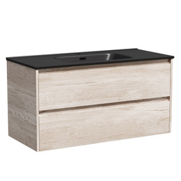 Тумба подвесная с раковиной Sancos Libra 100 см LB100EG, дуб галифакс натуральный (раковина Element CN7003MB) фото 