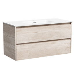 Тумба подвесная с раковиной Sancos Libra 100 см LB100EG, дуб галифакс натуральный (раковина Element CN7003) фото 