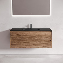 Тумба подвесная с раковиной-столешницей Sancos Libra 120 см LB120-1ECH, дуб чарльстон (раковина Element CN7006MB) фото 