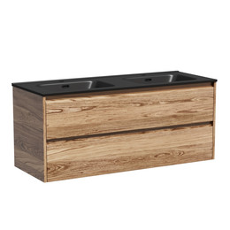 Тумба подвесная с раковиной Sancos Libra 120 см LB120-2ECH, дуб чарльстон (раковина Element CN7004MB) фото 