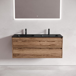 Тумба подвесная с раковиной Sancos Libra 120 см LB120-2ECH, дуб чарльстон (раковина Element CN7004MB) фото 