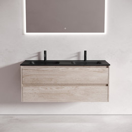 Тумба подвесная с раковиной Sancos Libra 120 см LB120-2EG, дуб галифакс натуральный (раковина Element CN7004MB) фото 