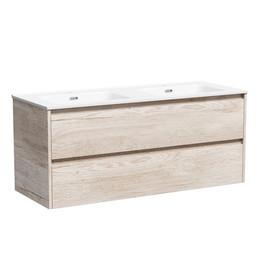 Тумба подвесная с раковиной Sancos Libra 120 см LB120-2EG, дуб галифакс натуральный (раковина Element CN7004) фото 