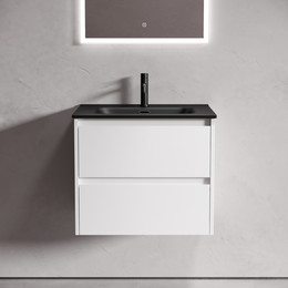 Тумба подвесная с раковиной Sancos Libra 60 см LB60W (раковина Element CN7001MB) фото 