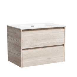 Тумба подвесная с раковиной Sancos Libra 70 см LB70EG, дуб галифакс натуральный (раковина Element CN7007) фото 