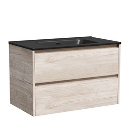 Тумба подвесная с раковиной Sancos Libra 80 см LB80EG, дуб галифакс натуральный (раковина Element CN7005MB) фото 