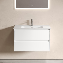 Тумба подвесная с раковиной-столешницей Sancos Libra 80 см LB80W (раковина Element CN7005) фото 