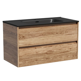 Тумба подвесная с раковиной Sancos Libra 90 см LB90ECH, дуб чарльстон (раковина Element CN7002MB) фото 