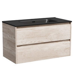 Тумба подвесная с раковиной Sancos Libra 90 см LB90EG, дуб галифакс натуральный (раковина Element CN7002MB) фото 