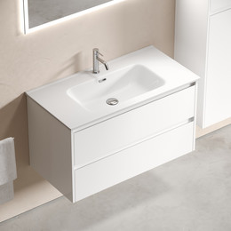 Тумба подвесная с раковиной-столешницей Sancos Libra 90 см LB90W (раковина Element CN7002) фото 