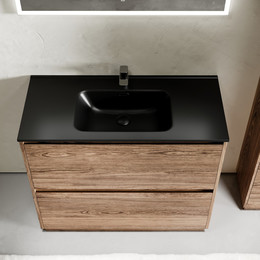 Тумба напольная с раковиной Sancos Libra Floor 100 см LB100FECH, дуб чарльстон (раковина Element CN7003MB) фото 