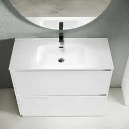 Тумба напольная с раковиной Sancos Libra Floor 100 см LB100FW (раковина Element CN7003) фото 