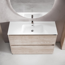 Тумба напольная с раковиной Sancos Libra Floor 120 см LB120F-1EG, дуб галифакс натуральный (раковина Element CN7006) фото 