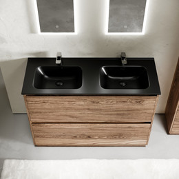 Тумба напольная с раковиной Sancos Libra Floor 120 см LB120F-2ECH, дуб чарльстон (раковина Element CN7004MB) фото 