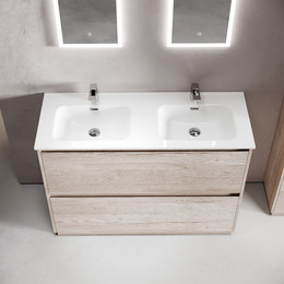 Тумба напольная с раковиной Sancos Libra Floor 120 см LB120F-2EG, дуб галифакс натуральный (раковина Element CN7004) фото 