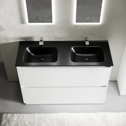 Тумба напольная с раковиной Sancos Libra Floor 120 см LB120F-2W (раковина Element CN7004MB) фото 