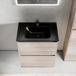 Тумба напольная с раковиной-столешницей Sancos Libra Floor 70 см LB70FEG, дуб галифакс натуральный (раковина Element CN7007MB) фото 