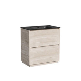 Тумба напольная с раковиной Sancos Libra Floor 80 см LB80FEG, дуб галифакс натуральный (раковина Element CN7005MB) фото 