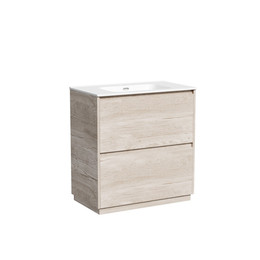 Тумба напольная с раковиной Sancos Libra Floor 80 см LB80FEG, дуб галифакс натуральный (раковина Element CN7005) фото 