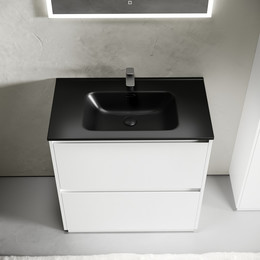 Тумба напольная с раковиной Sancos Libra Floor 80 см LB80FW (раковина Element CN7005MB) фото 